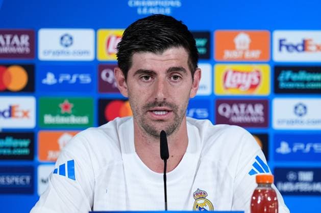 October 21, 2025, Valdebebas, Madrid, Spain: Thibaut Courtois attends his press conference, PK, Pressekonferenz during a training session and press conference ahead of their UEFA Champions League 2025 26 match against Juventus FC at Ciudad Deportiva Real Madrid on October 21, 2025, in Valdebebas, Madrid, Spain. Valdebebas Spain - ZUMAa181 20251021_zaa_a181_062 Copyright: xDennisxAgyemanx