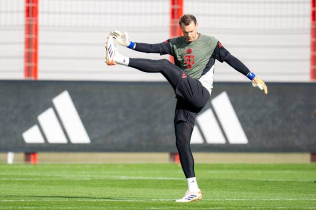 Manuel Neuer 1 (FC Bayern Muenchen) beim Anschlusstraining, Abschlusstraining, FC Bayern Muenchen vs. Club Brugge, Fussball, Champions League, 21.10.2025 Muenchen Bayern Deutschland