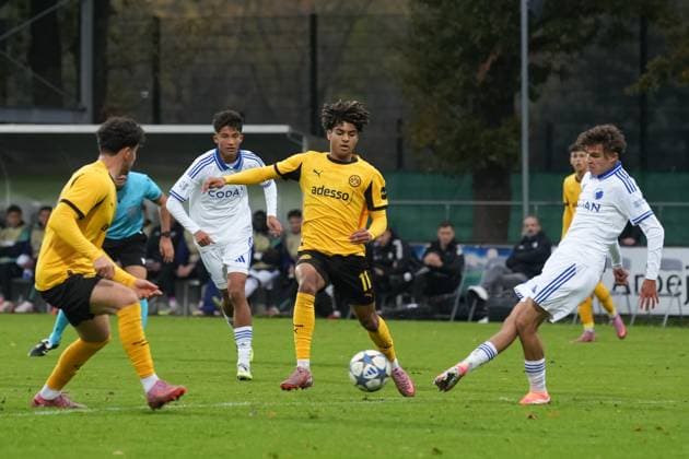 Mittwoch, 21.10.2025 Saison 2025 2026 3. Spieltag UEFA Youth League im Tingbjerg Idraetspark, Kopenhagen, Denmark. FC Kopenhagen U19 - BV Borussia Dortmund U19. Mathis Albert (BVB)