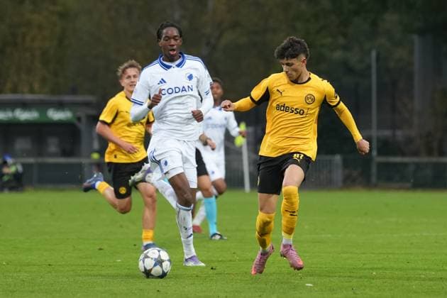 Mittwoch, 21.10.2025 Saison 2025 2026 3. Spieltag UEFA Youth League im Tingbjerg Idraetspark, Kopenhagen, Denmark. FC Kopenhagen U19 - BV Borussia Dortmund U19. Samuele Inacio (BVB)