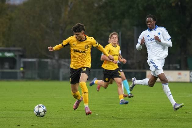 Mittwoch, 21.10.2025 Saison 2025 2026 3. Spieltag UEFA Youth League im Tingbjerg Idraetspark, Kopenhagen, Denmark. FC Kopenhagen U19 - BV Borussia Dortmund U19. Samuele Inacio (BVB)