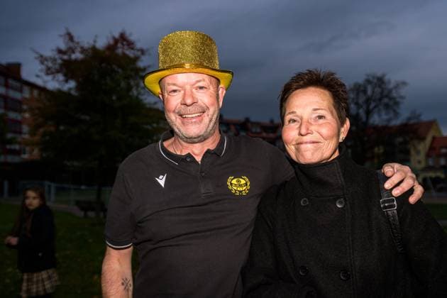 251021 Mjällbys tränare Anders Torstensson när laget välkomnas hem av supportrarna den 21 oktober 2025 i Sölvesborg. Copyright: MATHILDAxSCHULER BB251021MA046