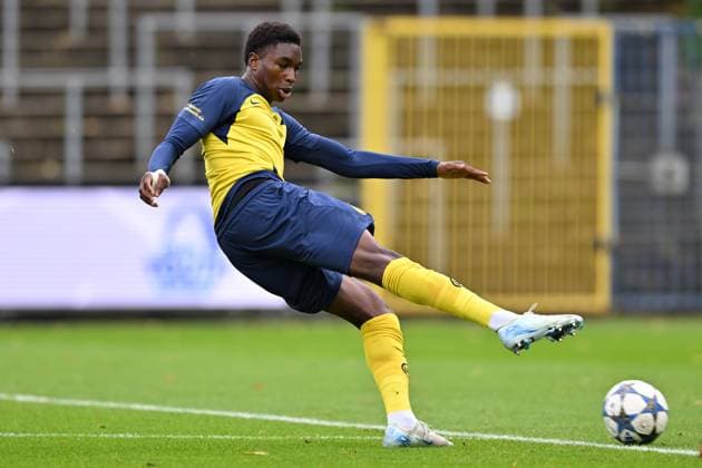 251021 Youth League Youth League : Royale Union Saint-Gilloise vs FC Internazionale Milano Sekou Keita (9) of Union pictured during the matchday 3 Uefa Youth League League Phase game in season 2025 - 2026 between the Under 19 teams of Royale Union Saint-Gilloise and FC Internazionale Milano on October 21 , 2025 in Vorst, Belgium. (Photo by David Catry sportpix) Vorst Joseph Marien Brussels Belgium  Copyright: xsportpixxDavidxCatryx
