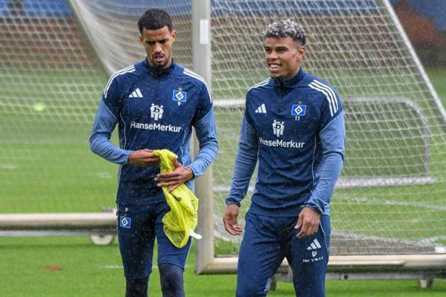 Glatzel Robert Ransford-Yeboah Königsdörffer ( HSV ) Deutschland , Hamburg , Volksparkstadion , Trainingsgelände Fussball , 1. Bundesliga , Training des Hamburger SV