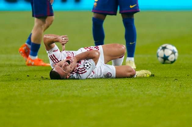 ESP: FC Barcelona, Barca v Olympiacos FC. UEFA Champions League. Matchday 3. Daniel Podence of Olympiacos FC during the UEFA Champions League match, between FC Barcelona and Olympiacos FC, Lluis Companys Stadium on October 21, 2025 in Barcelona, Spain. kpng Copyright: xSergioxRuizx xImagox PS_2501021_BAR_OLY_2526_028