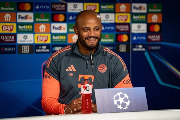 Fußball Champions League Pressekonferenz FC Bayern München am 21.10.2025 auf dem Trainingsgelände an der Säbener Straße in München Vincent Kompany ( Trainer Cheftrainer München ) Photo by FC Bayern München via REVIERFOTO