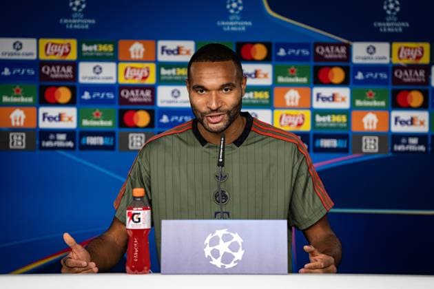 Fußball Champions League Pressekonferenz FC Bayern München am 21.10.2025 auf dem Trainingsgelände an der Säbener Straße in München Jonathan Tah ( München ) Photo by FC Bayern München via REVIERFOTO
