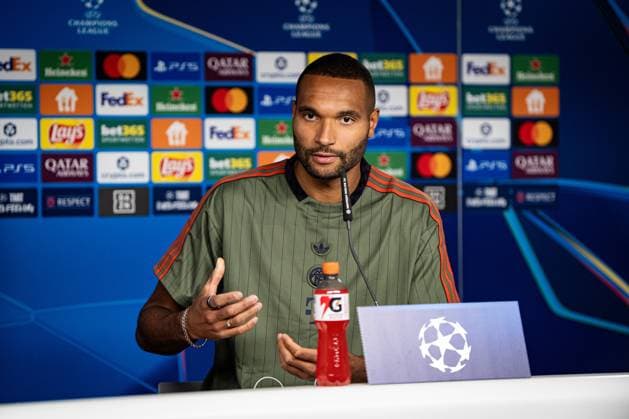 Fußball Champions League Pressekonferenz FC Bayern München am 21.10.2025 auf dem Trainingsgelände an der Säbener Straße in München Jonathan Tah ( München ) Photo by FC Bayern München via REVIERFOTO