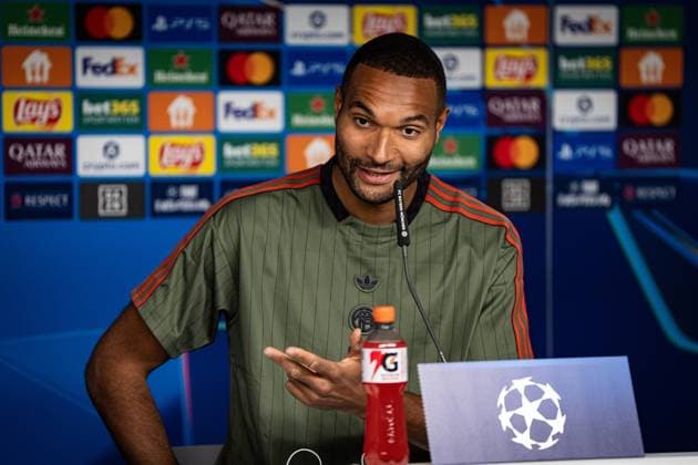 Fußball Champions League Pressekonferenz FC Bayern München am 21.10.2025 auf dem Trainingsgelände an der Säbener Straße in München Jonathan Tah ( München ) Photo by FC Bayern München via REVIERFOTO