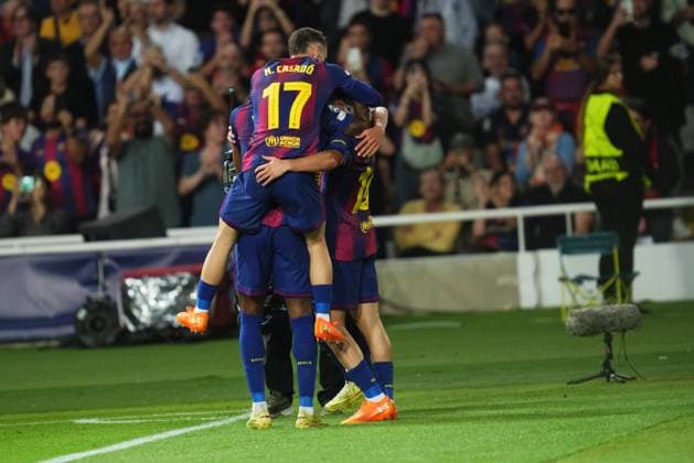 ESP: FC Barcelona, Barca v Olympiacos FC. UEFA Champions League. Matchday 3. Fermin Lopez of FC Barcelona celebrates after scoring the 2-0 during the UEFA Champions League match, between FC Barcelona and Olympiacos FC, Lluis Companys Stadium on October 21, 2025 in Barcelona, Spain. kpng Copyright: xBaguxBlancox xPRESSINx PS_251021_BAR_OLY_2526_1715