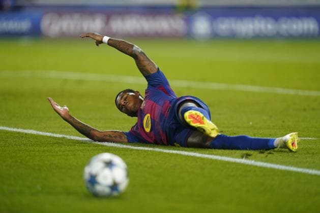 during the UEFA Champions League match, between FC Barcelona, Barca and Olympiacos FC, Lluis Companys Stadium on October 21, 2025 in Barcelona, Spain. (Photo by Bagu Blanco PRESSIN).. Copyright: xBaguxBlancox xPRESSINx