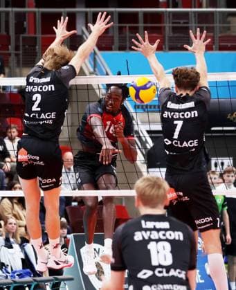 BAU 21.10.2025 Ludwigsburg Volleyball Barock Volleys MTV Ludwigsburg vs. SVG Lüneburg, Nyherowo Omene (LB, Mitte)