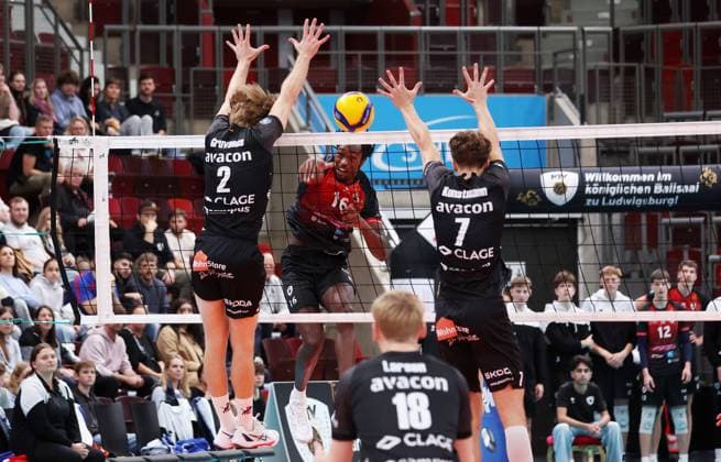 BAU 21.10.2025 Ludwigsburg Volleyball Barock Volleys MTV Ludwigsburg vs. SVG Lüneburg, Nyherowo Omene (LB, Mitte)