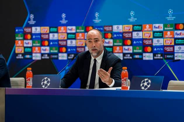 Juventus Training Session And press conference, PK, Pressekonferenz - UEFA Champions League 2025 26 League Phase MD3 Igor Tudor, Head Coach of Juventus FC, is seen during the press conference ahead of the UEFA Champions League 2024 25 match against Real Madrid CF at Estadio Santiago Bernabeu on October 21, 2025 in Madrid, Spain. Madrid Estadio Santiago Bernabeu Madrid Spain Copyright: xAlbertoxGardinx AGardin_20251021_Foot_Champions_Juve_PC_0293
