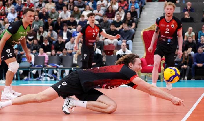 BAU 21.10.2025 Ludwigsburg Volleyball Barock Volleys MTV Ludwigsburg vs. SVG Lüneburg,Ben-Simon Bonin (LB, vorn)
