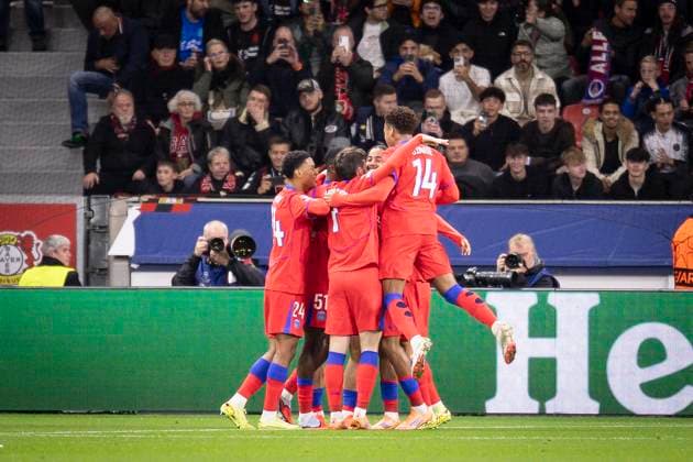UEFA Champions League, Bayer 04 Leverkusen vs. Paris Saint-Germain, 21.10.2025 LEVERKUSEN, GERMANY - OCTOBER 21: Willian Pacho (Paris St. Germain, 51) scores 0:1 early during the UEFA Champions League match on gameday 3 between Bayer 04 Leverkusen vs. Paris Saint-Germain at BayArena on October 21, 2025 in Leverkusen, Germany. DFL REGULATIONS PROHIBIT ANY USE OF PHOTOGRAPHS AS IMAGE SEQUENCES AND OR QUASI-VIDEO. Copyright: xBEAUTIFULxSPORTS AxelxKohringx