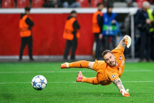 LEVERKUSEN, GERMANY - 21 OCTOBER, 2025: Mark Flekken - UEFA Champions League, match Bayer Leverkusen vs Paris Saint Germain at BayArena.  Copyright: xx