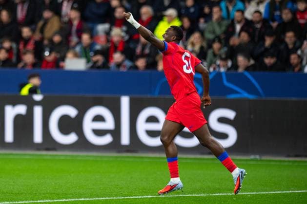 Bayer 04 Leverkusen v Paris Saint-Germain - UEFA Champions League LEVERKUSEN, GERMANY - OCTOBER 21: Willian Pacho of PSG celebrates after a goal during the UEFA Champions League 2025 26 League Phase MD3 match between Bayer 04 Leverkusen and Paris Saint-Germain at BayArena in Leverkusen, Germany on October 21, 2025. Hesham Elsherif Anadolu Leverkusen Germany. Editorial use only. Please get in touch for any other usage.  Copyright: x2025xAnadoluxHeshamxElsherifx