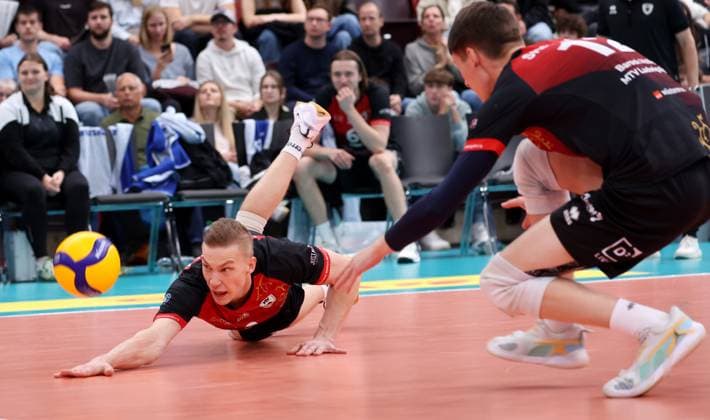 BAU 21.10.2025 Ludwigsburg Volleyball Barock Volleys MTV Ludwigsburg vs. SVG Lüneburg, Tomi Saarinen (LB, links)