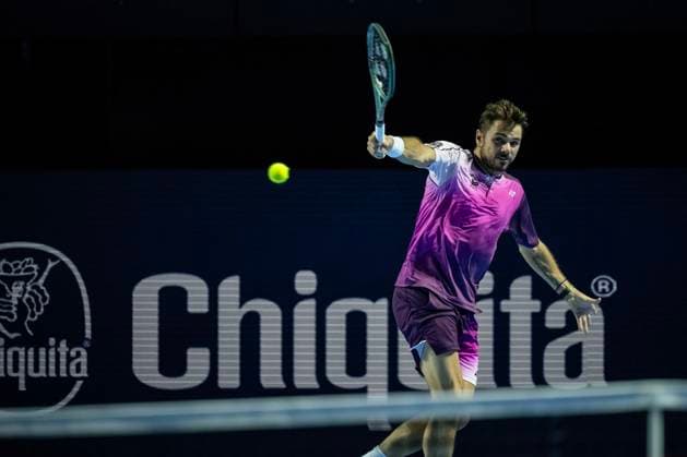 21st October 2025; St. Jakobshalle, Basel, Switzerland; 2025 ATP, Tennis Herren Swiss Indoor Tennis Day 3; Stan Wawrinka (SUI) in action during the match against Miomir Kecmanovic (SRB) in the first round  DavidxEmm
