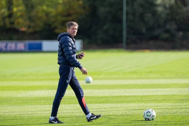 Crystal Palace 22 10 2025. Press and training Crystal Palace manager Oliver Glasner during the training session and press conference, PK, Pressekonferenz for Crystal Palace at Selhurst Park, London, ahead of their UEFA Conference League England on 22 October 2025. Editorial use only , Copyright: xStephenxFlynnx PSI-23085-0006