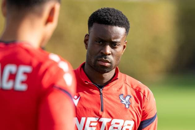 Crystal Palace 22 10 2025. Press and training Crystal Palace defender Marc Guehi (6) during the training session and press conference, PK, Pressekonferenz for Crystal Palace at Selhurst Park, London, ahead of their UEFA Conference League England on 22 October 2025. Editorial use only , Copyright: xStephenxFlynnx PSI-23085-0045