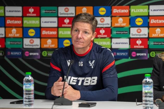 Crystal Palace 22 10 2025. Press and training Crystal Palace manager Oliver Glasner at the Crystal Palace press conference, PK, Pressekonferenz ahead of Crystal Palace v AEK Larnaca in the UEFA Conference League match at at Selhurst Park, London on 23rd October 2025. Editorial use only , Copyright: xStephenxFlynnx PSI-23085-0088