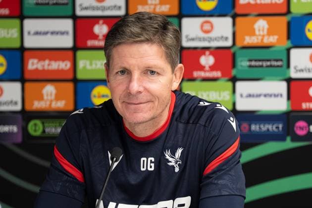 Crystal Palace 22 10 2025. Press and training Crystal Palace manager Oliver Glasner at the Crystal Palace press conference, PK, Pressekonferenz ahead of Crystal Palace v AEK Larnaca in the UEFA Conference League match at at Selhurst Park, London on 23rd October 2025. Editorial use only , Copyright: xStephenxFlynnx PSI-23085-0104