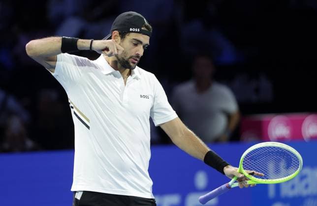 TENNIS - ATP, Tennis Herren Erste Bank Open VIENNA,AUSTRIA,22.OCT.25 - TENNIS - ATP World Tour, Erste Bank Open. Image shows the rejoicing of Matteo Berrettini (ITA).  GEPAxpictures xWalterxLuger