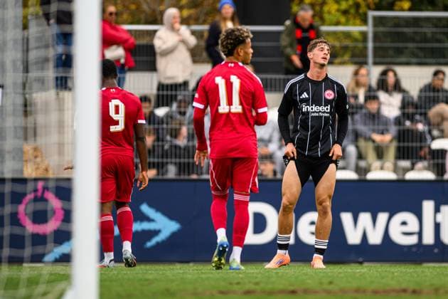 FRANKFURT, GERMANY - 22 OCTOBER, 2025: - UEFA Youth Champions League, match SG Eintracht Frankfurt vs Liverpool FC at Deutsche Bank Park.  Copyright: xx