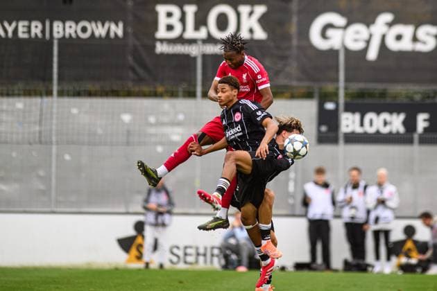 FRANKFURT, GERMANY - 22 OCTOBER, 2025: - UEFA Youth Champions League, match SG Eintracht Frankfurt vs Liverpool FC at Deutsche Bank Park.  Copyright: xx