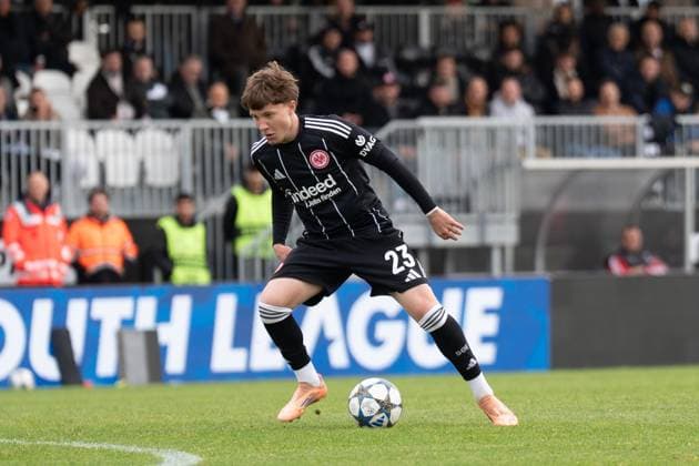 22.10.2025, xhfmx, Fußball UEFA Youth League, Eintracht Frankfurt - FC Liverpool Niko Ilicevic (Eintracht Frankfurt U19) (DFL DFB REGULATIONS PROHIBIT ANY USE OF PHOTOGRAPHS as IMAGE SEQUENCES and or QUASI-VIDEO) Dreieich