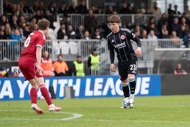 22.10.2025, xhfmx, Fußball UEFA Youth League, Eintracht Frankfurt - FC Liverpool Niko Ilicevic (Eintracht Frankfurt U19) (DFL DFB REGULATIONS PROHIBIT ANY USE OF PHOTOGRAPHS as IMAGE SEQUENCES and or QUASI-VIDEO) Dreieich