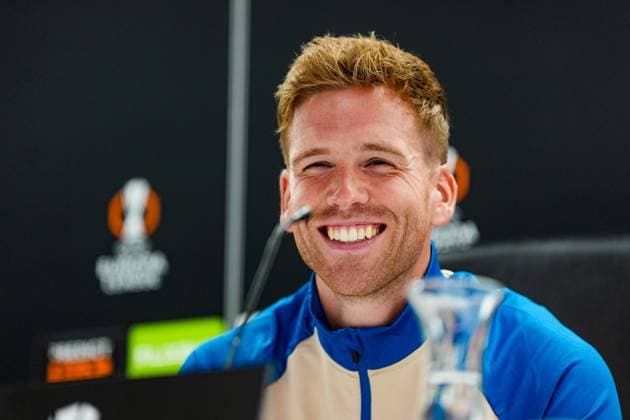 Europa League 2025-2026: press conference, PK, Pressekonferenz of Feyenoord Rotterdam - Gijs Smal of Feyenoord Rotterdam during the press conference of Feyenoord in preparation of the Europa League duel against Panathinaikos F.C. at Stadion Feijenoord De Kuip on 22 October 2025 in Rotterdam, The Netherlands. Copyright: xYannickxVerhoevenx