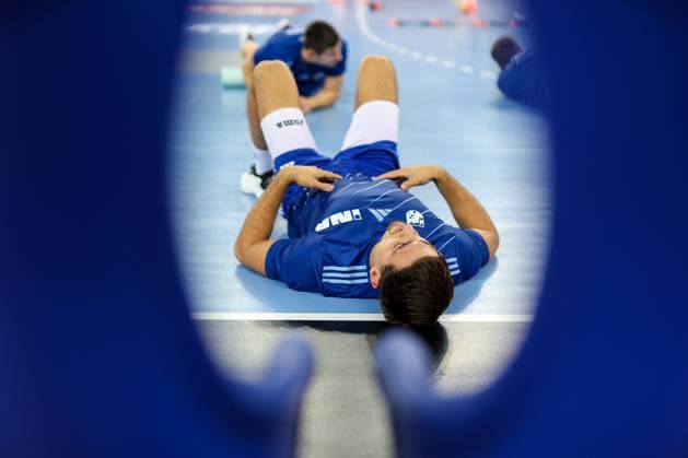 HC Zagreb v OTP Bank Pick Szeged: EHF Champions League Davor Gavric of HC Zagreb warms up prior to the Men s EHF Champions League group B match between HC Zagreb and OTP Bank Pick Szeged at Arena Zagreb on October 22, 2025. in Zagreb, Croatia.  IgorxKralj PIXSELL