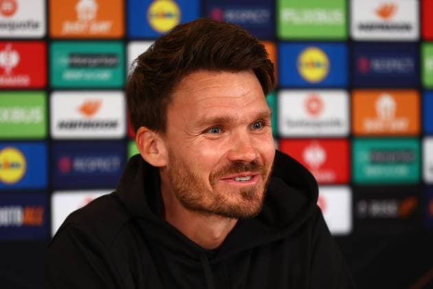 Rangers head coach Danny Röhl during a press conference, PK, Pressekonferenz ahead of tomorrow s Europa League match against SK Brann. Rangers Press Conference - Brann Stadion, Bergen, Lanarkshire, Norway - 22 Oct 2025Bergen Brann Stadion Lanarkshire United Kingdom EDITORIAL USE ONLY  Copyright: xO Rourke RangersxFC Shutterstockx 15567859e