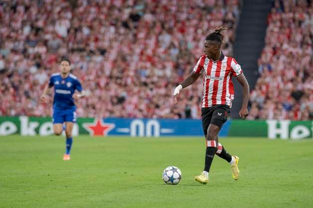 UEFA Champions League Athletic Club vs Qarabag FK Nico Williams of Athletic Club in action during Champions League 2025 26 League phase match between Athletic Club and Qarabag FK at San mames stadium. Bilbo (Basque Country). October 22, 2025. (Gari Garaialde Bostok Photo) Bilbao Bizkaia Spain Editorial Use Only  Copyright: xGarikoitzxGaraialdex xBostokxPhotox Bostok Photo GarixGaraialdex GG2510220178