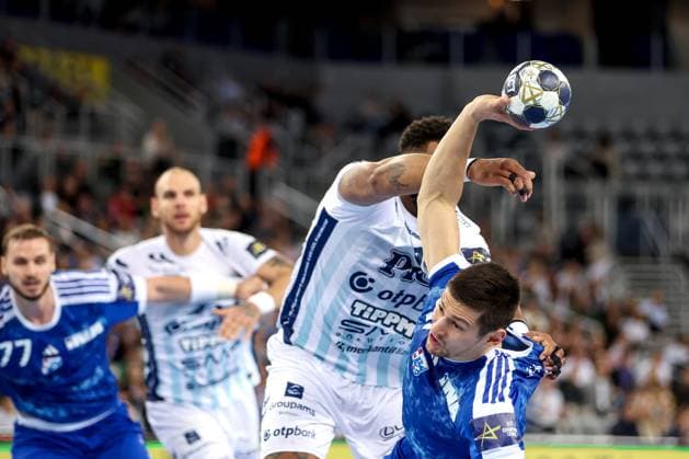 HC Zagreb v OTP Bank Pick Szeged: EHF Champions League Aleks Kavcic of HC Zagreb shoots during the Men s EHF Champions League group B match between HC Zagreb and OTP Bank Pick Szeged at Arena Zagreb on October 22, 2025. in Zagreb, Croatia.  IgorxKralj PIXSELL