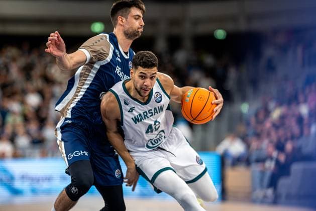 BCL: MLP Academics Heidelberg - Legia Warszawa; 22.10.2025 Carl Ponsar (42; Legia Warszawa) dribbles past Mateo Seric (21; MLP Academics Heidelberg) Basketball Champions League: MLP Academics Heidelberg – Legia Warszawa, 22.10.2025 at SNP-Dome, Heidelberg. Copyright: xBEAUTIFULxSPORTS Gelhardtx