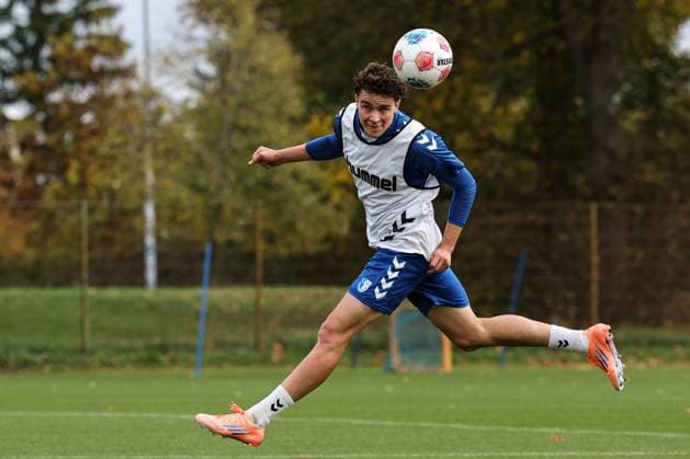 Max Geschwill (1. FC Magdeburg,28) - 2. Fußball Bundesliga Saison 2025-2026 Training 1. FC Magdeburg an der Avnet Arena in Magdeburg - Fußball,Mann,Männer,Deutschland,22.10.2025