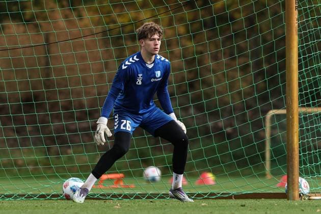 Torwart Tjark Möbius (1. FC Magdeburg) - 2. Fußball Bundesliga Saison 2025-2026 Training 1. FC Magdeburg an der Avnet Arena in Magdeburg - Fußball,Mann,Männer,Deutschland,22.10.2025