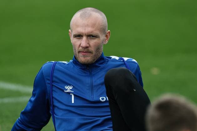 Torwart Dominik Reimann (1. FC Magdeburg,1) - 2. Fußball Bundesliga Saison 2025-2026 Training 1. FC Magdeburg an der Avnet Arena in Magdeburg - Fußball,Mann,Männer,Deutschland,22.10.2025