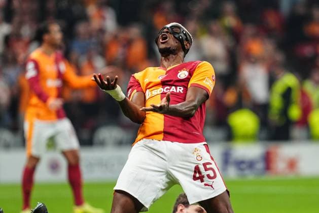 Galatasaray v Bodo Glimt - UEFA Champions League ISTANBUL, TURKIYE - OCTOBER 22: Victor Osimhen of Galatasaray reacts during the UEFA Champions League third-week football match between Galatasaray and Bodo Glimt at RAMS Park in Istanbul, Turkiye on October 22, 2025. Bunyamin Celik Anadolu Istanbul Turkey. Editorial use only. Please get in touch for any other usage.  Copyright: x2025xAnadoluxBunyaminxCelikx