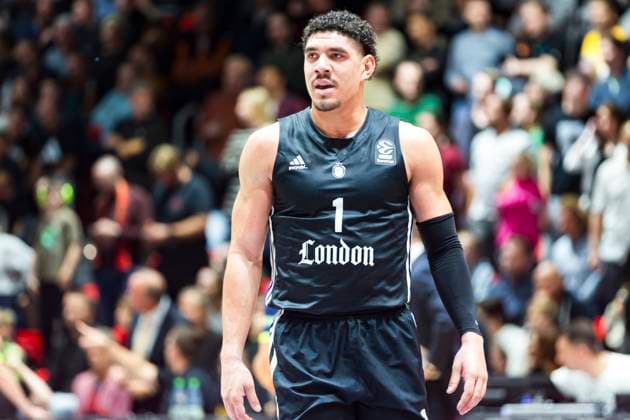22.10.2025, xomx, Basketball BKT EuroCup, NINERS Chemnitz - London Lions v.l. Joel Scott (London Lions). Portrait, Portraet, Chemnitz