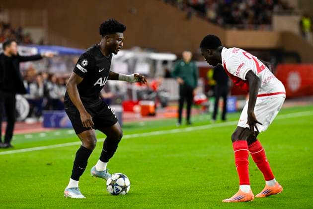 FOOTBALL : AS Monaco VS Tottenham Hotspur FC - UEFA Champions League - 22 10 2025 Mohammed Kudus (TOT) - Champions League match between AS Monaco and Tottenham Hotspur FC on October 22, 2025 at the Louis II Stadium in Monaco. MonacoMonaco  Copyright: xWilliamxCannarellax