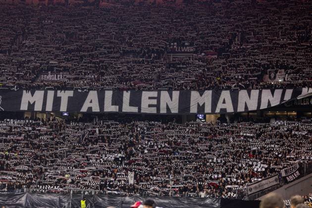 Football - UEFA Champions League - League Phase - Eintracht Frankfurt v Liverpool FC FRANKFURT, GERMANY - Wednesday, October 22, 2025: Frankfurt supporters before the UEFA Champions League match between Eintracht Frankfurt and Liverpool FC at the Waldstadion. (Photo by David Rawcliffe Propaganda) FRANKFURT Waldstadion HESSE GERMANY  Copyright: xDavidxRawcliffex P2025-10-22-Frankfurt_Liverpool-29