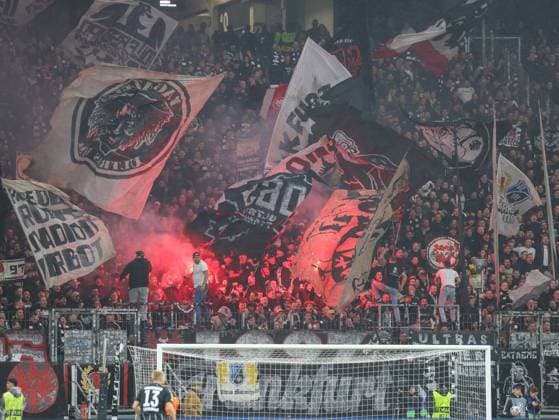 Die Fans der Eintracht Frankfurt UEFA Champions League, 3. Spieltag: Eintracht Frankfurt - FC Liverpool am 22.10.25 in Deutsche Bank Park, Frankfurt Frankfurt Deutsche Bank Park Frankfurt Deutschland Copyright: xAlfioxMarinox