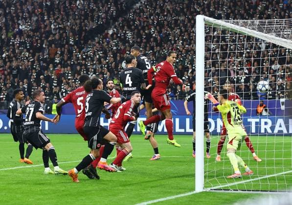 Virgil van Dijk of Liverpool scores his sides second goal Eintracht Frankfurt v Liverpool, UEFA Champions League, Group Stage, Football, Deutsche Bank Park, Frankfurt, Germany - 22 Oct 2025Frankfurt Deutsche Bank Park Germany EDITORIAL USE ONLY No use with unauthorised audio, video, data, fixture lists, club league logos or live services. Online in-match use limited to 120 images, no video emulation. No use in betting, games or single club league player publications. Copyright: xMichaelxZemanek Shutterstockx 15558828z