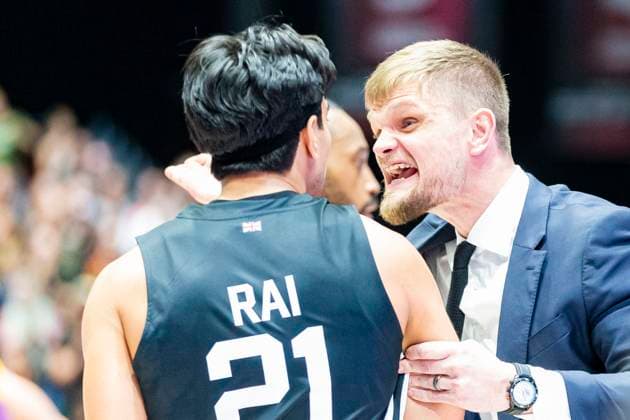 22.10.2025, xomx, Basketball BKT EuroCup, NINERS Chemnitz - London Lions v.l. Aaryn Rai (London Lions) und Tautvydas Sabonis (London Lions) Chemnitz *** 22 10 2025, xomx, Basketball BKT EuroCup, NINERS Chemnitz London Lions v l Aaryn Rai London Lions and Tautvydas Sabonis London Lions Chemnitz