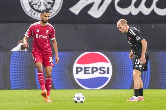 2025-10-22 Eintracht Frankfurt v Liverpool FC - UEFA Champions League 2025 26 League Phase MD3 FRANKFURT AM MAIN, GERMANY - OCTOBER 22: Cody Gakpo of Liverpool FC looks on during the UEFA Champions League 2025 26 League Phase MD3 match between Eintracht Frankfurt and Liverpool FC at Deutsche Bank Park on October 22, 2025 in Frankfurt am Main, Germany. Frankfurt am Main Deutsche Bank Park Germany Content not available for redistribution in The Netherlands directly or indirectly through any third parties. Copyright: xAndrexWeeningx